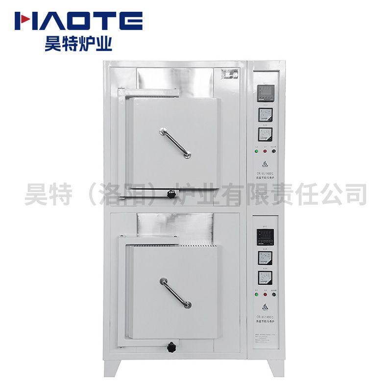 400X300X300馬弗（fú）爐1400℃2台一體式白